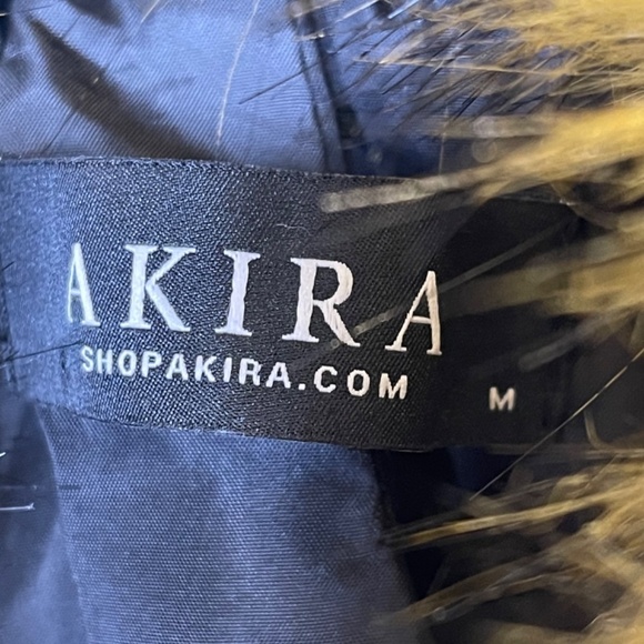 AKIRA Faux Fur Tan Collared Black Leather Moto Jacket Size Medium - Picture 12 of 13